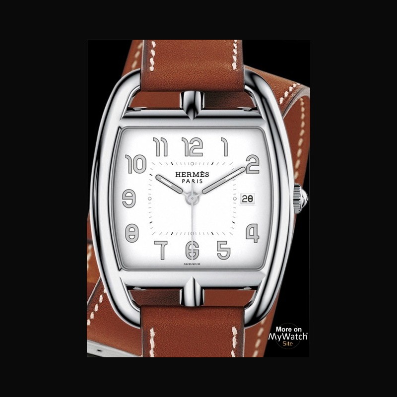 Hermès Cape Cod Tonneau | Cape Cod 034447WW00 Grand Modèle - Acier - Cadran Blanc - Bracelet ...