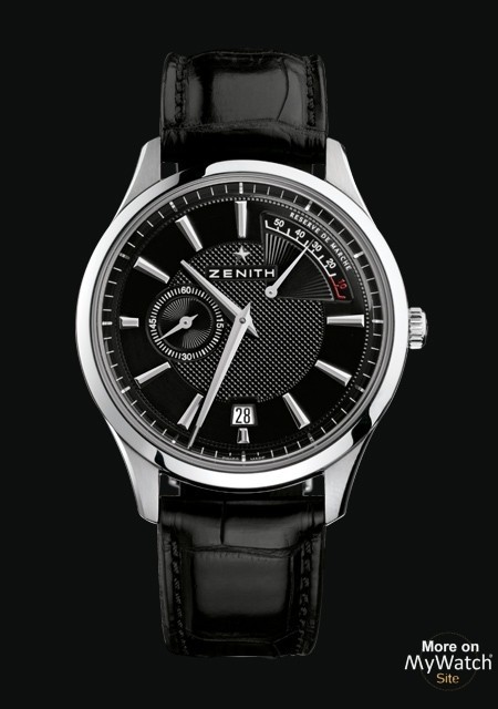 Zenith Captain Power Reserve  Captain 03.2120.685.22.C493 Acier - Cadran  Noir - Bracelet Noir