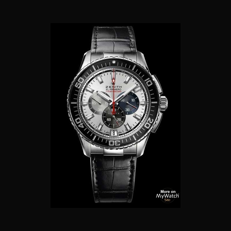 Zenith El Primero Stratos Flyback Striking 10th  El Primero  03.2060.405/69.C714 Acier - Lunette CÃ©ramique Noire