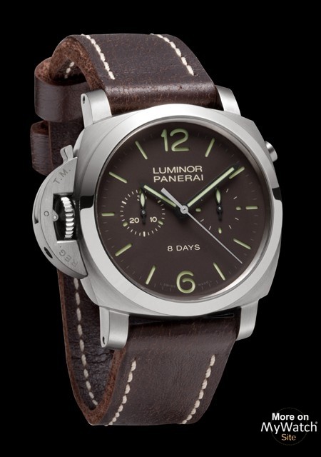 Luminor 1950 Chrono Monopulsante Left-Handed 8 Days Titanio