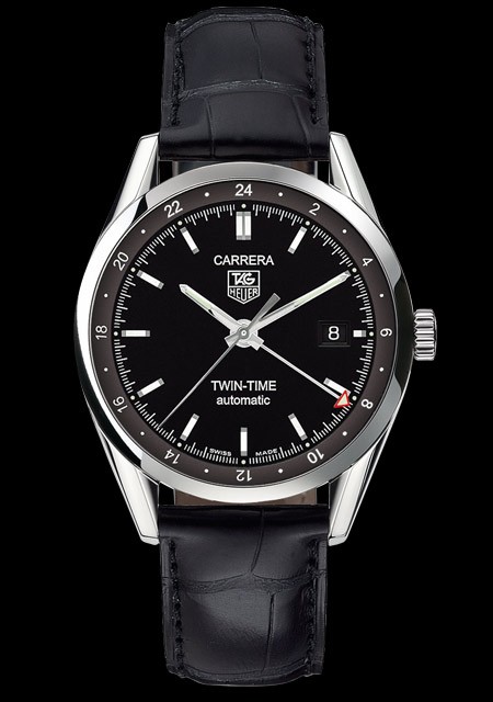 TAG Heuer CARRERA Calibre 7 Twin-Time | CARRERA WV2115.FC6180 Acier -  Bracelet Alligator