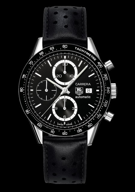 TAG Heuer CARRERA Calibre 16 Chronographe CARRERA CV2010.FC6233 Acier Bracelet Cuir