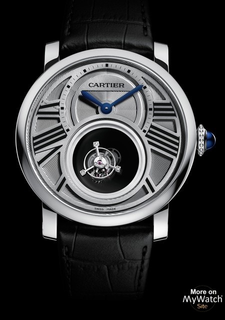 Cartier Rotonde de Cartier Double Tourbillon Mysterieux Collection Haute Horlogerie W1556210 Platine Bracelet Alligator