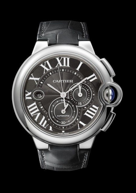 Cartier Ballon Bleu Chronographe Modèle extra-large | Ballon Bleu de  Cartier W6920052 Acier - Bracelet Alligator