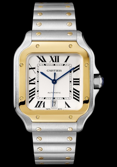 Cartier Santos de Cartier | Santos de Cartier W2SA0009 Or Jaune et Acier -  Bracelets Acier-Or Jaune et Veau