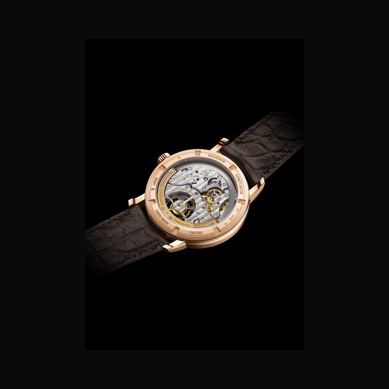 Vacheron Constantin Traditionnelle Tourbillon  Traditionnelle  6000T/000R-B346 Or Rose - Cadran Opalin - Bracelet Alligator