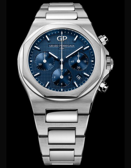 Laureato Chronographe -Acier sur acier cadran bleu foncé