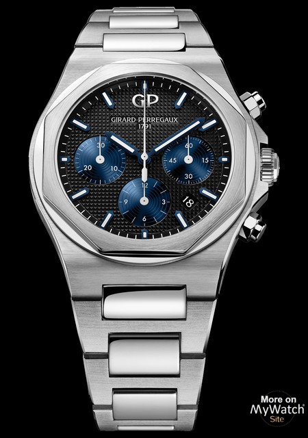 Laureato Chronographe -Acier sur acier cadran noir