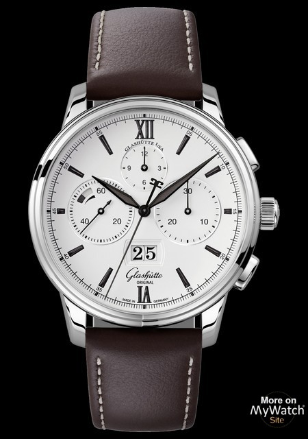 Senator Chronograph Panorama Date - bracelet cuir marron -