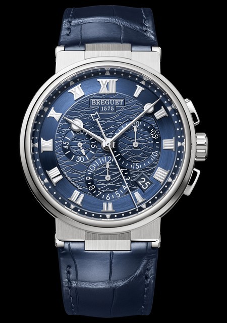 Breguet Marine Chronographe 5527 | Marine 5527BB/Y2/9WV Or Blanc - Bracelet  Cuir