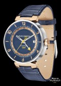 Tambour Moon GMT Blue, acier et or rose