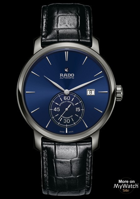 Rado Diamaster Petite Seconde cadran bleu bracelet noir (montre unisexe)