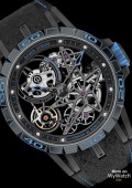 Excalibur Spider Pirelli - Squelette automatique - titane noir et caoutchouc bleu –