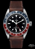 BLACK BAY GMT Cadran Noir Cuir Marron Foncé