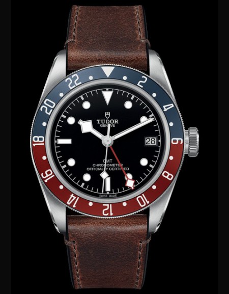 BLACK BAY GMT Cadran Noir Cuir Marron Foncé