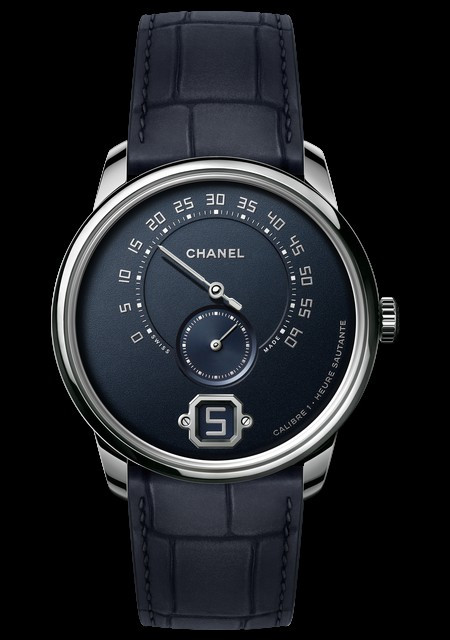 Chanel Monsieur De Chanel Édition Bleu Monsieur de Chanel H6432 Or Blanc  Cadran Bleu Marine Bracelet Cuir