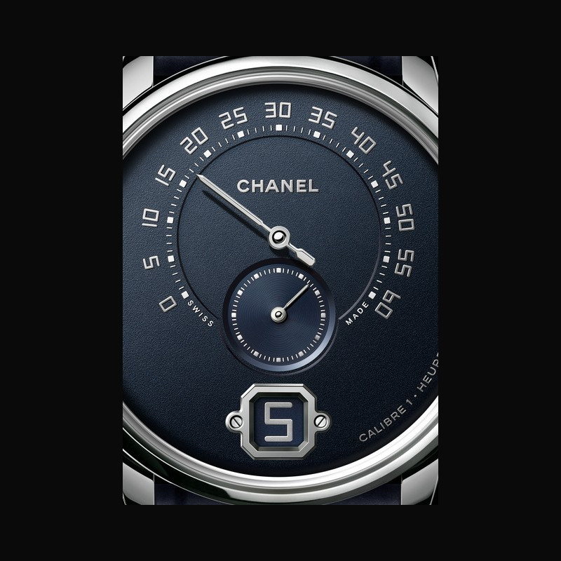 Chanel Monsieur De Chanel Édition Bleu  Monsieur de Chanel H6432 Or Blanc  - Cadran Bleu Marine - Bracelet Cuir