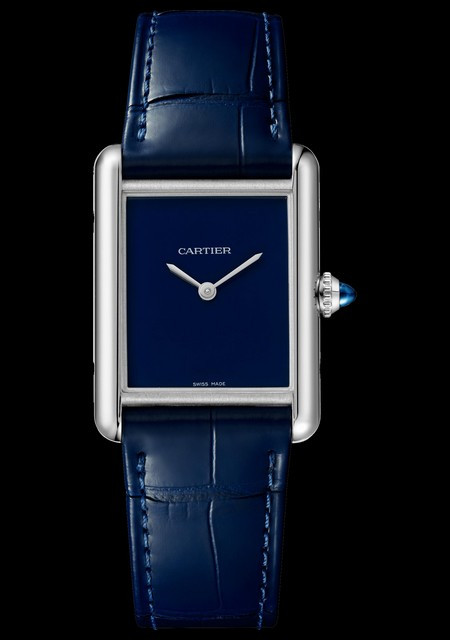 Cartier Tank Must Tank Must WSTA0055 Acier Cadran Bleu Bracelet  Alligator