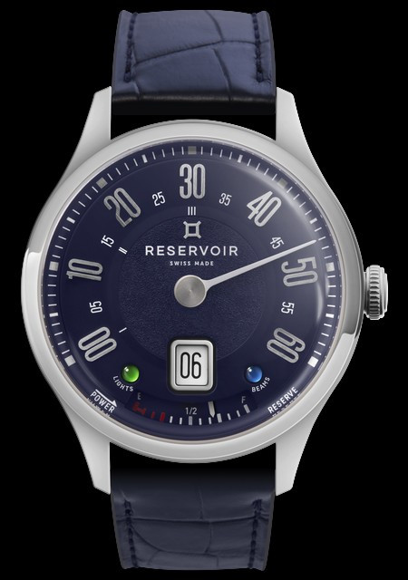 Reservoir Longbridge Palladium Longbridge Palladium  Massif Pd950 Cadran Bleu Bracelet Cuir