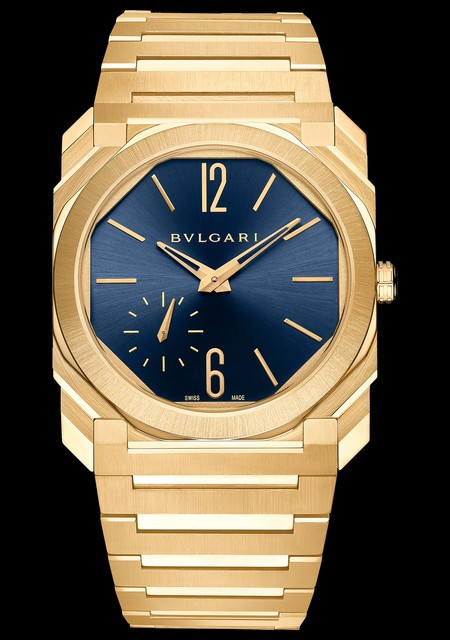 Bvlgari Octo Finissimo Yellow Gold Automatic Octo 103812 Or Jaune  Cadran Bleu Bracelet Or Jaune