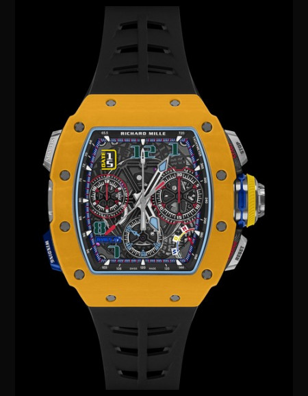 RM-65-01 Chronographe A Rattrapante Automatique Quartz TPT® Jaune Orangé