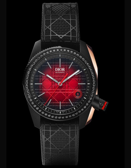 Chiffre Rouge 38mm Diamants Noirs