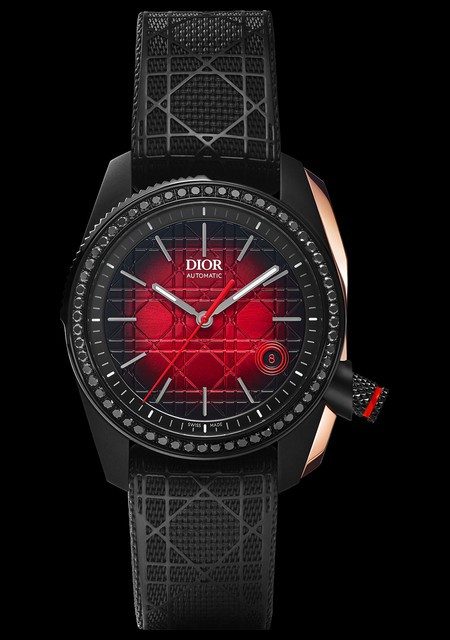 Chiffre Rouge 38mm Diamants Noirs