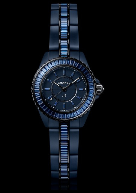 Montre J12 Bleu 28 mm Saphirs