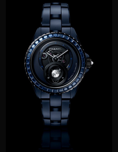 Montre J12 Bleu Tourbillon Diamond