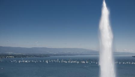 Le Lac Léman : le superbe cadre du Bol d'Or Mirabaud dont Corum est l'un des principaux sponsors. © Von Siebenthal