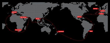 Carte de la Volvo Ocean Race 2011-2012.