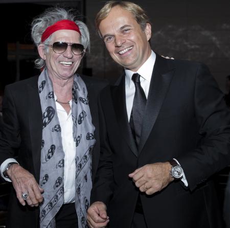 Keith Richards et Jean-Frédéric Dufour, PDG de Zenith.