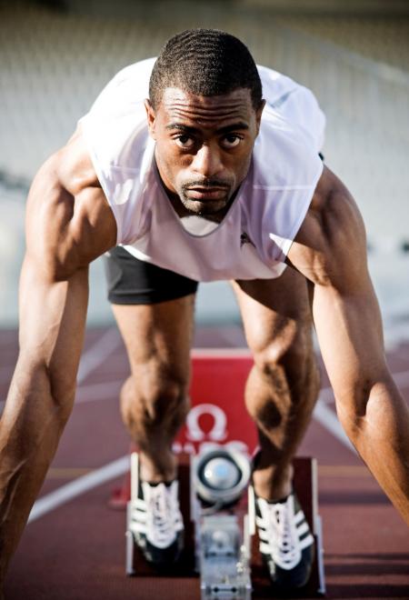 Tyson Gay : un ambassadeur Omega présent aux JO de Londres. 