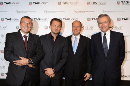 Jean-Christophe Babin, Leonardo DiCaprio, SAS le Prince Albert II de Monaco et Bernard Arnault, Président du groupe LVMH. 