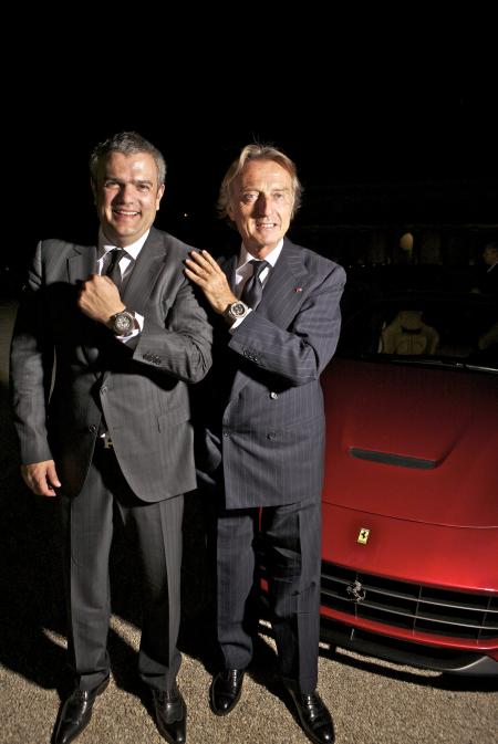 M. Ricardo Guadalupe, Directeur Général de Hublot, et M. Luca Cordero di Montezemolo, President de Ferrari S.p.A.