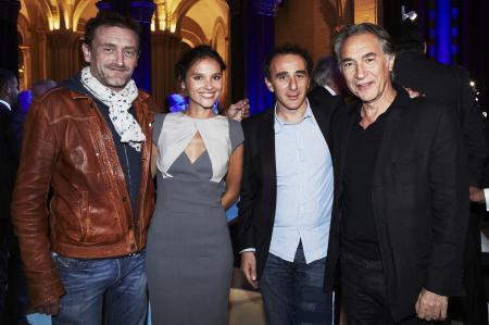 Les acteurs Jean-Paul Rouve, Virginie Ledoyen, Elie Semoun et Richard Berry lors de la soirée Zenith organisée pour la collection Pilot.