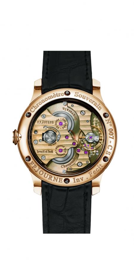 Le Chronomètre Souverain F.P Journe côté fond. 