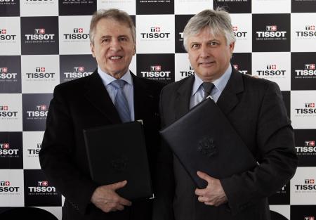 François Thiebaud, Président de Tissot, et Eric Saintrond, secrétaire général/CEO de la FISU.