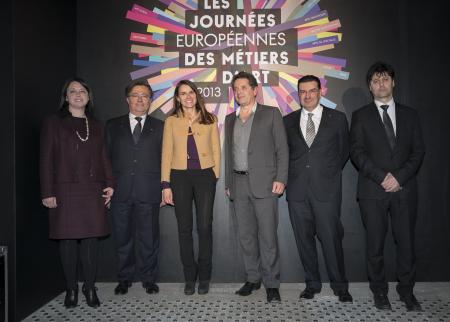 De gauche à droite : Sylvia Pinel, Jean-Michel Delisle, Aurélie Filippetti, Jean de Loisy, Juan-Carlos Torres, Serge Nicole