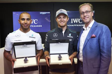 Nico Rosberg et Lewis Hamilton nouveaux ambassadeurs d'IWC Schaffhausen