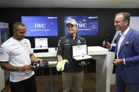 Nico Rosberg et Lewis Hamilton nouveaux ambassadeurs d'IWC Schaffhausen