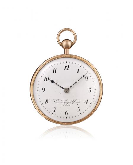 Ref. 10302 - 1812 ? Montre de poche, répétition à quarts, or rouge 18K, boîte guilloché. Cadran émail avec 12 chiffres arabes, minuterie externe chemin de fer.