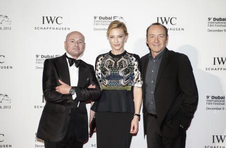 Georges Kern avec Cate Blanchett et Kevin Spacey lors du Festival International du Film du Dubai