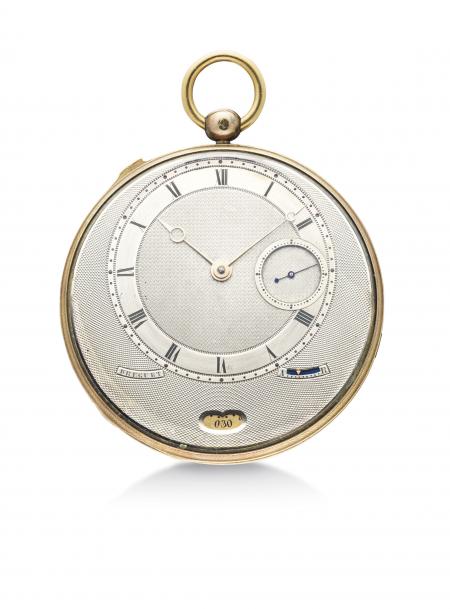 La montre à répétition des demi-quarts très plate avec quantième et cadran excentré Breguet n°4039