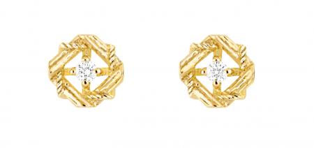 Puces d'oreilles My Dior en or jaune et diamants