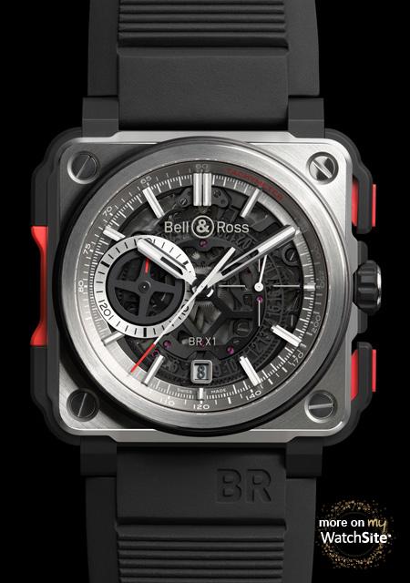 BR-X1 Skeleton Chronograph - Titane et céramique - Bracelet caoutchouc - Bell & Ross