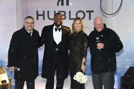 Ricardo Guadalupe, CEO de Hublot, Dwyane Wade, Bar Refaeli et Jean-Claude Biver, Président de la division Montres de LVMH 