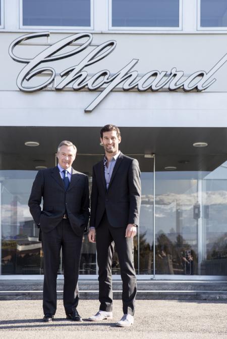 Mark Webber et Karl-Friedrich Scheufele, co-président de Chopard