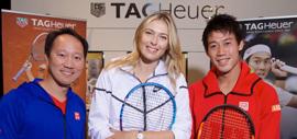 Maria Sharapova, Kei Nishikori (ambassadeurs de la Maison) et Michael Chang - TAG HEUER @ Julio Piatti