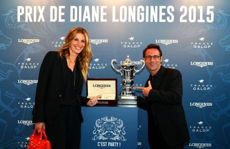 Sophie Thalmann, présidente du jury du Prix Mademoiselle Diane par Longines, et Billy, animateur de télévision